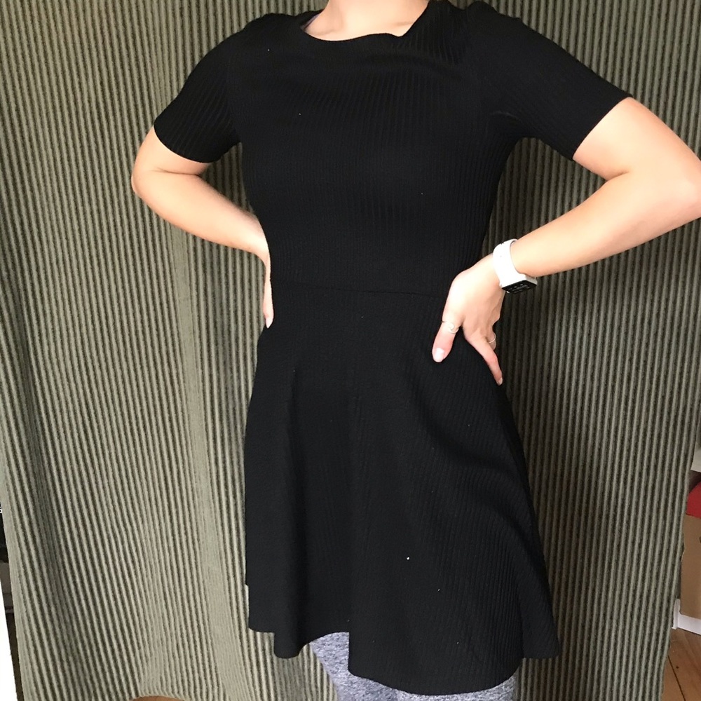 Theory Black Fit & Flare Dress